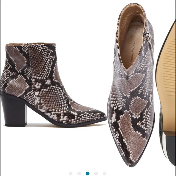 So cool! Snake print ankle boot zippered 6 Nordstrom 14th & Union NEW NIB - Picture 1 of 6